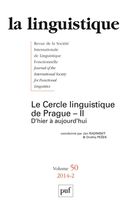 La linguistique No. 50-2/2014 - Le cercle linguistique de Prague 02