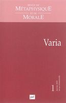 Revue de métaphysique et de morale No. 1/2015 - Varia
