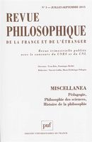 Revue philosophique de la France et de l'étranger 3/2015