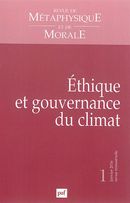 Revue de métaphysique et de morale No. 1/2016 - Ethique et gouvernance du climat