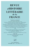Revue d'histoire littéraire de la France No. 3/2016
