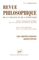 Revue philosophique de la France et de l'étranger 2/2016 - Les motivations affectives
