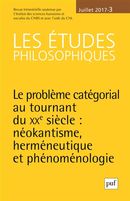 Les études philosophiques 2017/3 - Le probème catégorial au tournant du XXe siècle