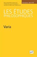 Les études philosophiques 2017/4 - Varia