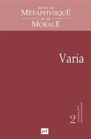 Revue de métaphysique et de morale No. 2/2017 - Varia