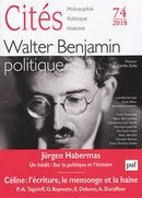 Cités No. 74/2018 -  Walter Benjamin, politique