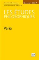 Les études philosophiques No. 4/2018 - Varia