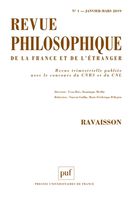 Revue philosophique de la France et de l'étranger 1/2019 - Ravaisson