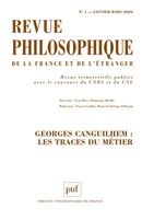 Revue philosophique de la France et de l'étranger 1/2020 - Georges Canguilhem