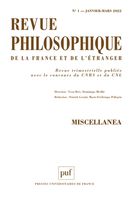 Revue philosophique 2022, 147
