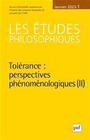 Les études philosophiques 2023-1 - Tolérance : perspectives phénoménologiques