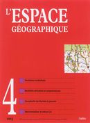 Espace géographique 42 no. 4-2013