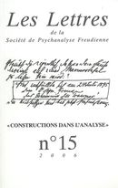 Les Lettres de la SPF No. 15 : Constructions dans l'analyse