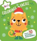 Noël - Le chat : Coloriage facile