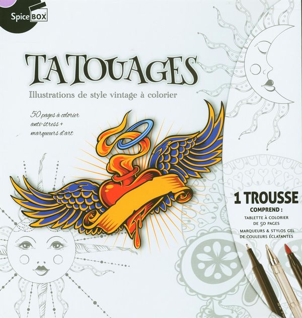 Tatouages - Illustrations de style vintage à colorier