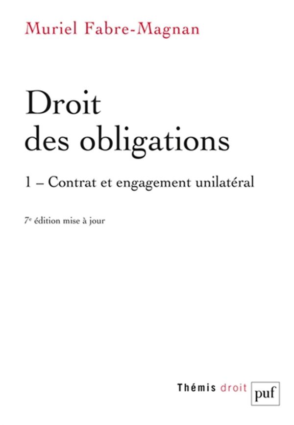 Droit des obligations 01 - Contrat et engagement unilatéral N.E.