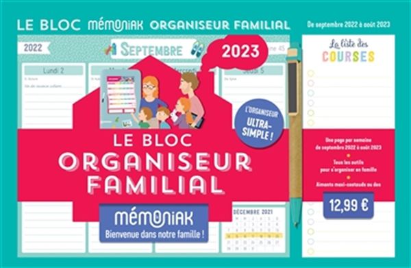 Le bloc organiseur familial Mémoniak 2022-2023