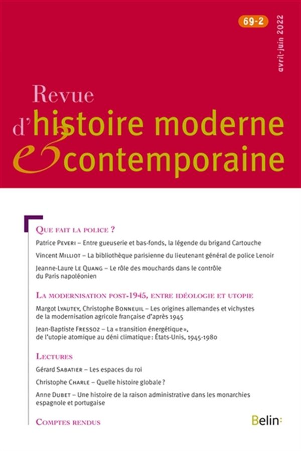 Revue d'histoire moderne contemporaine vol. 69, n° 2