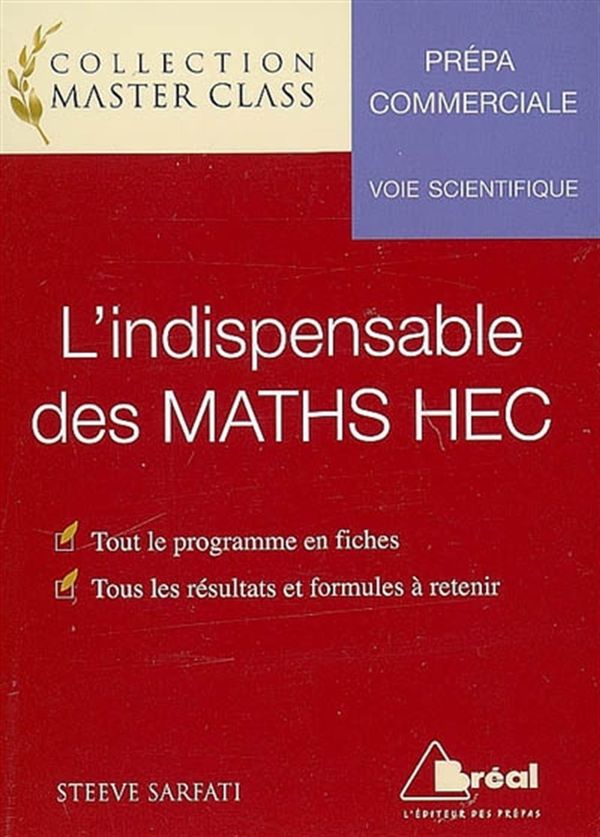 L'iIndispensable de maths HEC ECS