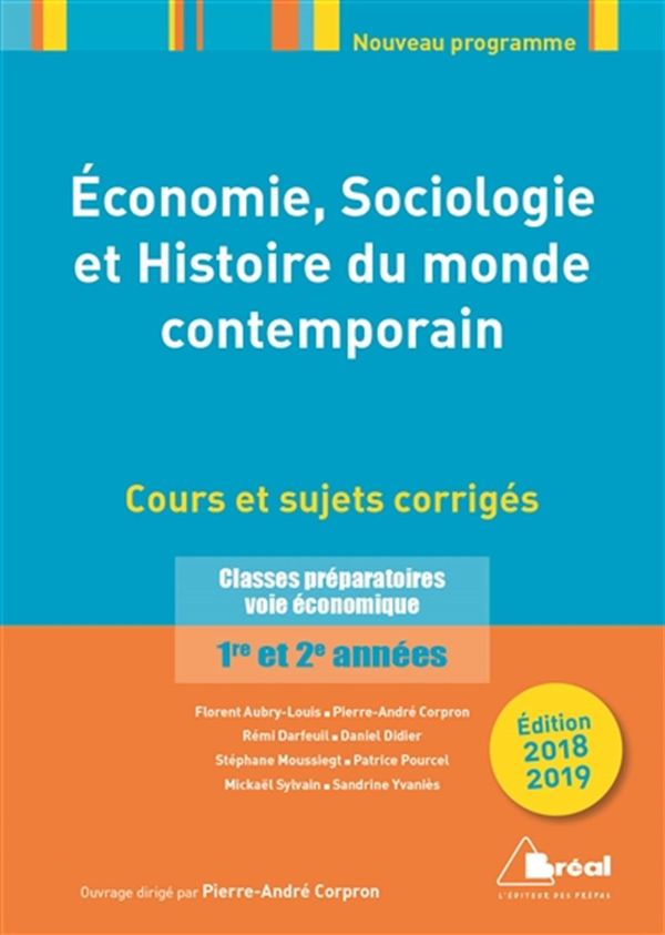 Économie, Sociologie, et Histoire du monde contemporain 2018-2019
