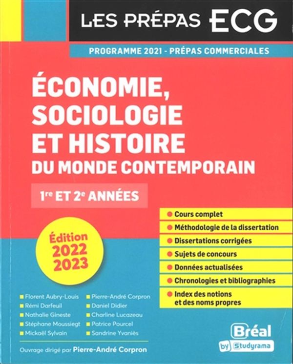 Économie, sociologie et histoire du monde contemporain - 1re et 2e années - Édition 2022-2023
