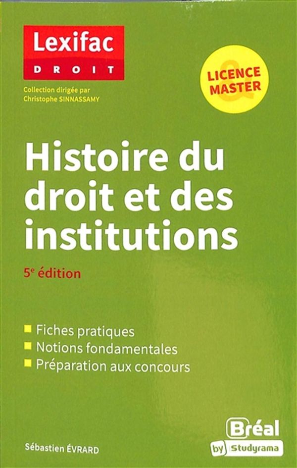 Histoire du droit et des institutions - 5e édition