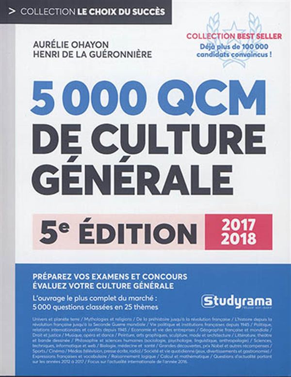 5000 QCM de culture générale 2017/2018 - 5e édition