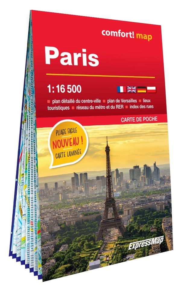 Paris 1:16 500 - Carte laminée format poche - plan de ville