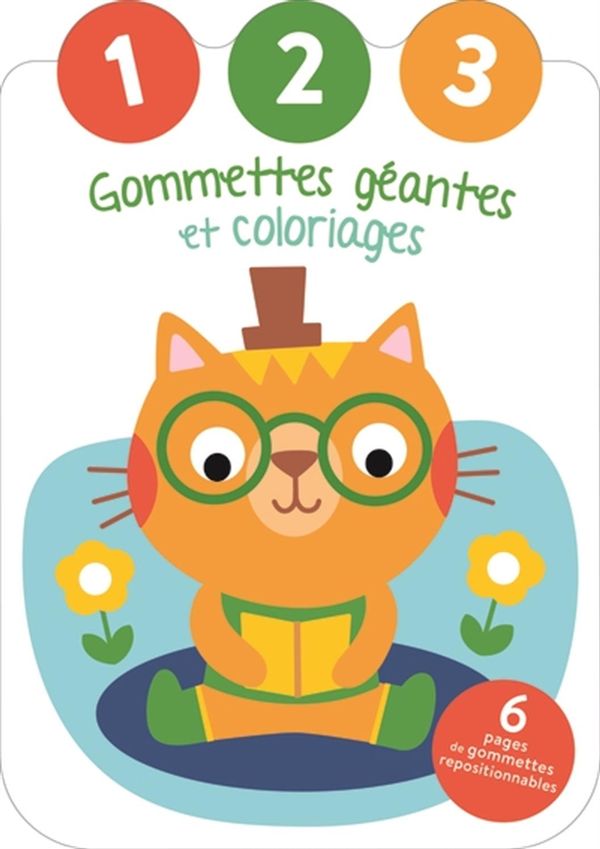 Le chat - Gommettes géantes et coloriages